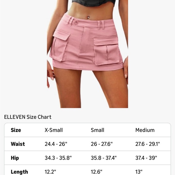 Pink Mini Cargo Y2K Button Denim Skirt - Picture 4 of 7